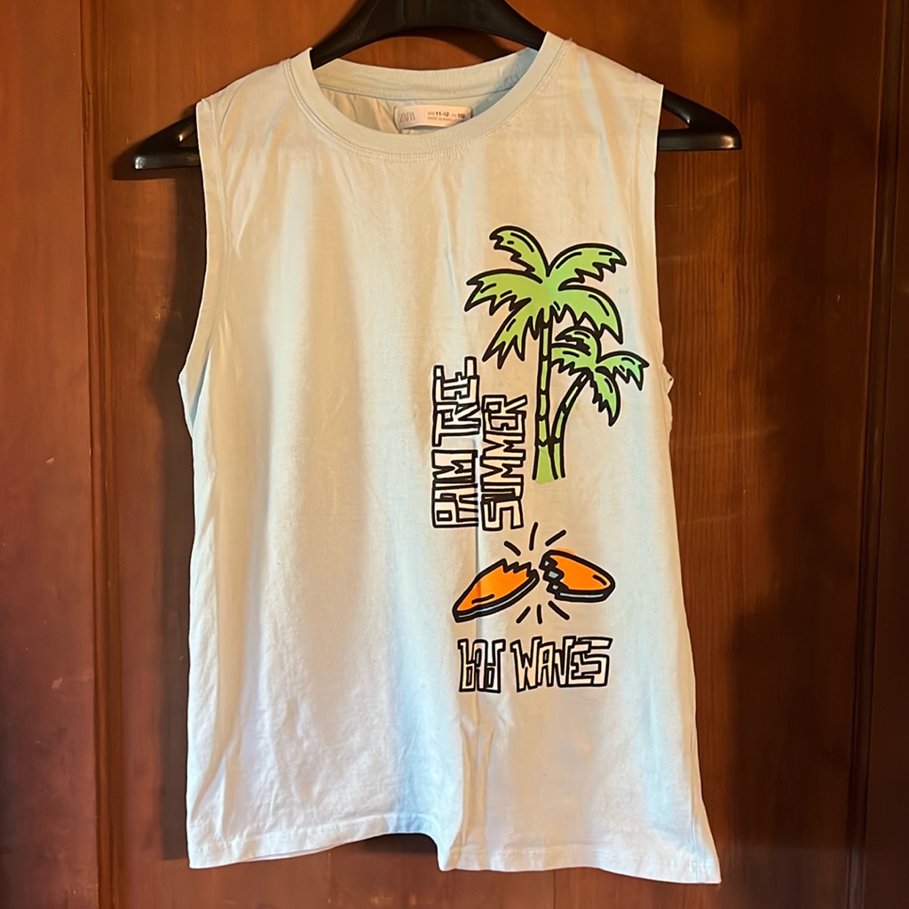 11-12 Kids Boys Girls Zara Summer Palm Tree Tee
